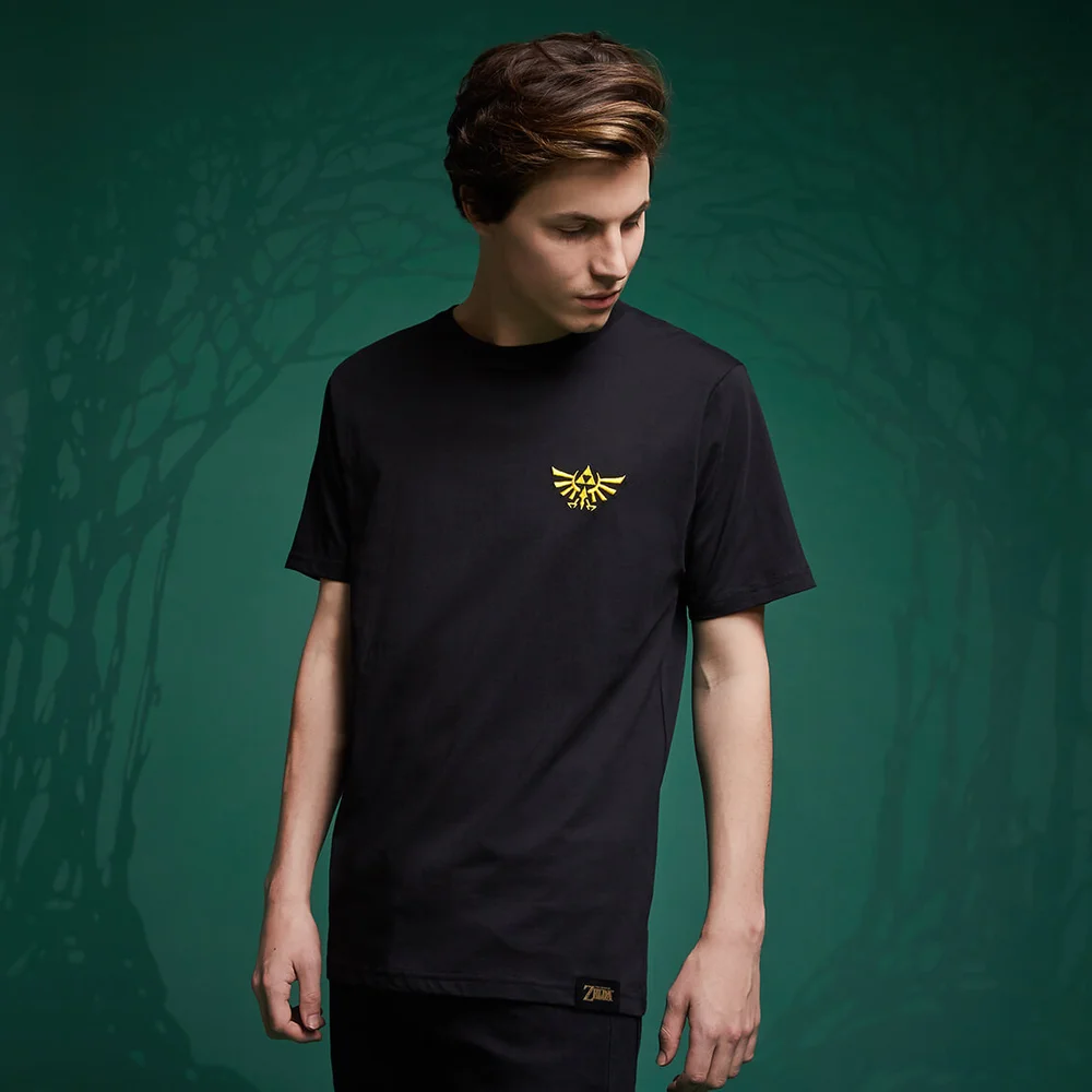 T-Shirt Legend Of Zelda Hyrule Crest Brodé - Noir - 3XL Image 1