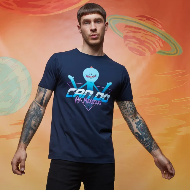 T-shirt - Rick and Morty Meeseeks Can Do - Bleu Marine