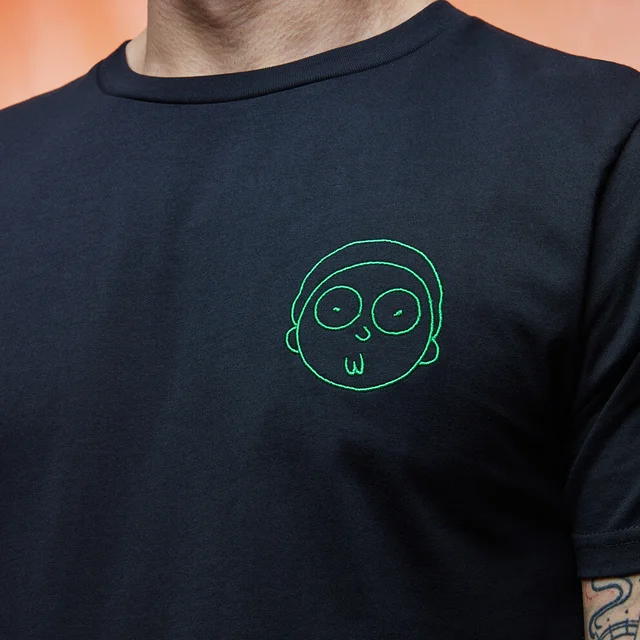T-shirt - Rick and Morty Embroidered Morty - Noir