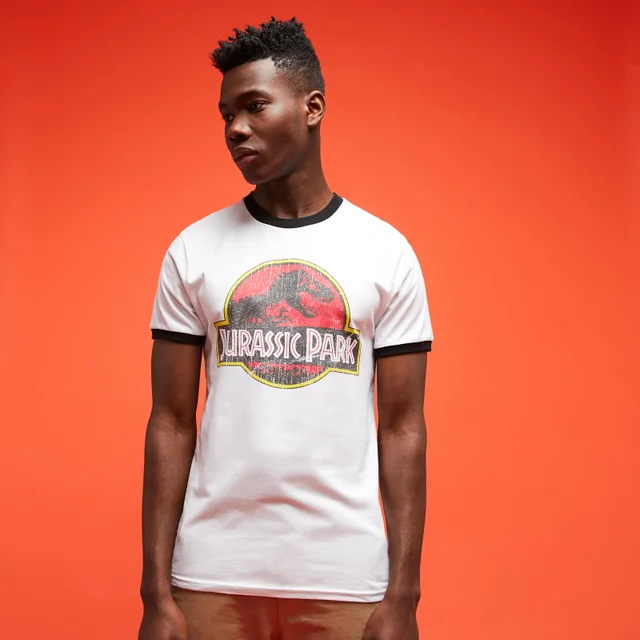 Jurassic Park Primal Vintage Logo Vintage T-Shirt Unisexe - Blanc & Noir