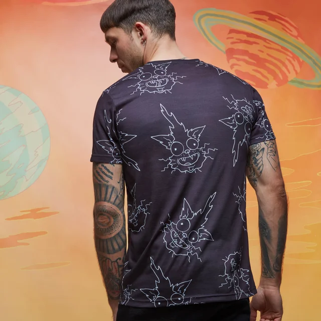 T-shirt - Rick and Morty All-Over Print Faces - Noir