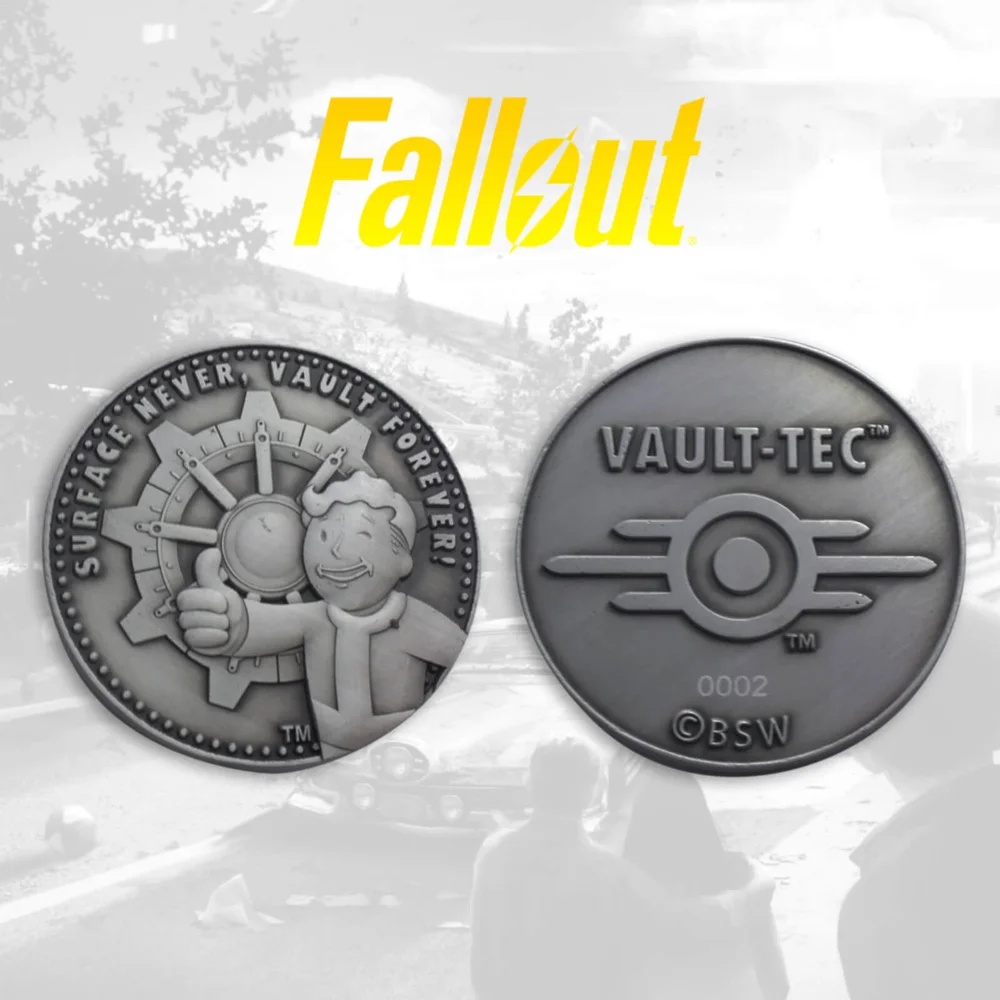 Pièce de monnaie Fallout Collector Edition Limitée : Variante en argent Image 1