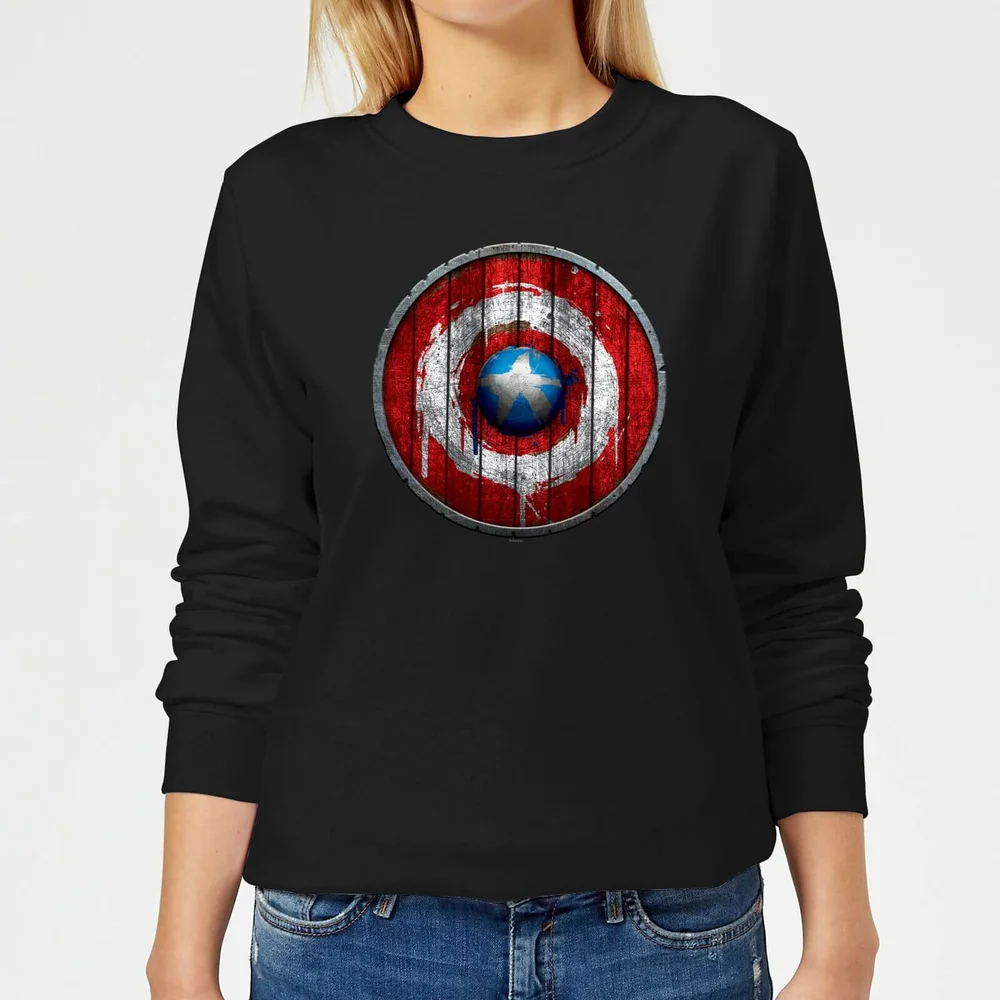 Marvel Captain America Wooden Shield Women's Sweatshirt - Black - XS Image 1