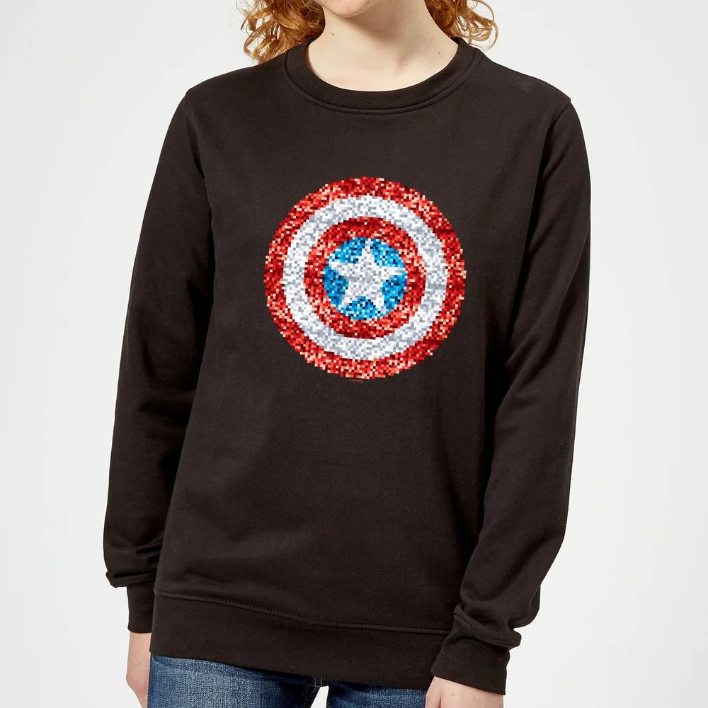 Marvel Captain America Pixelated Shield Women's Sweatshirt - Black - XS Image 1
