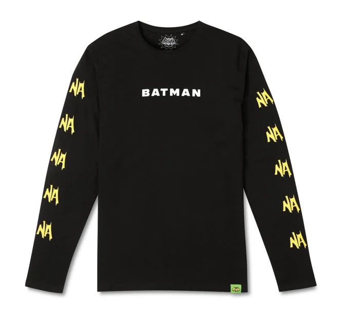 T-shirt Manche Longue Batman Surf "Na Na Na Surfs Up! - Noir