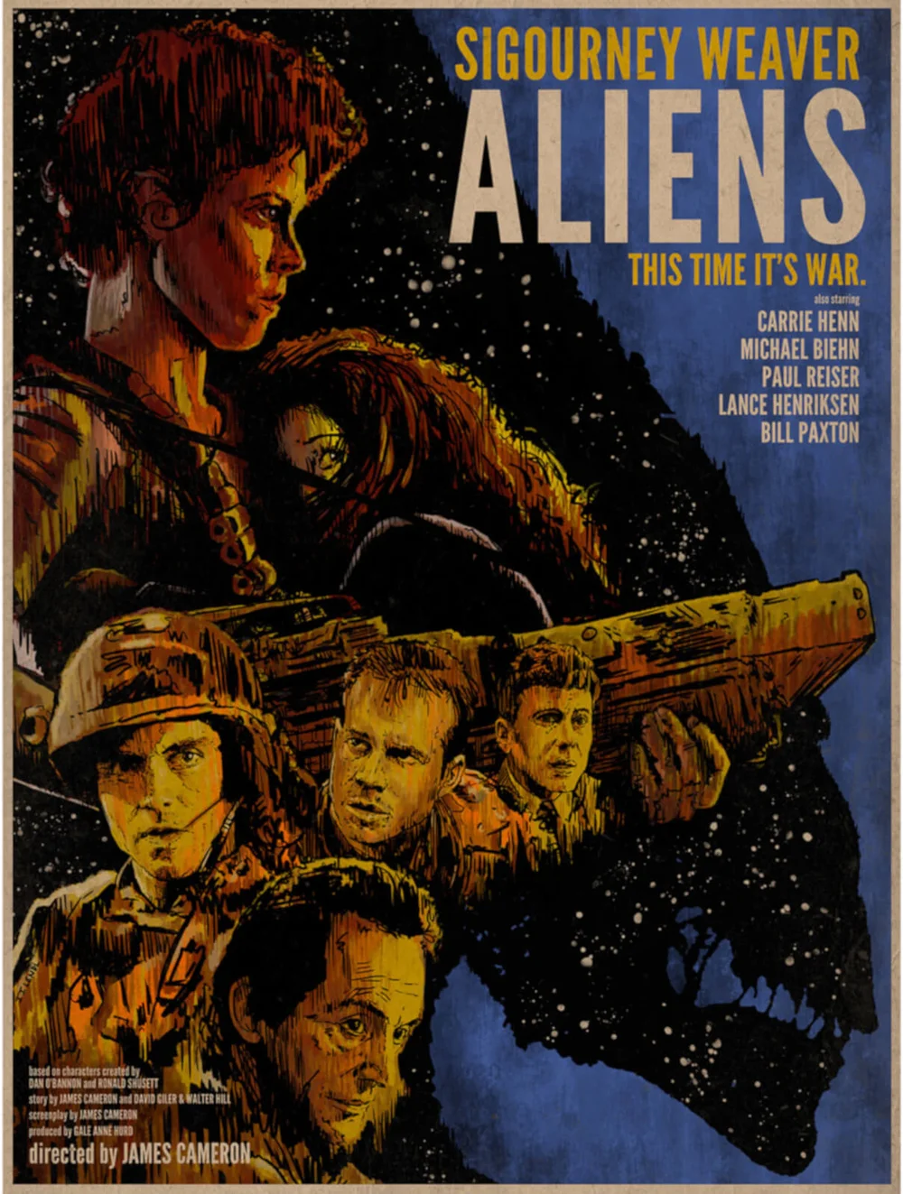 Aliens 'This Time it's War' 13 x 19 Inch Limited Edition Giclee Print by J.J. Lendl Image 1