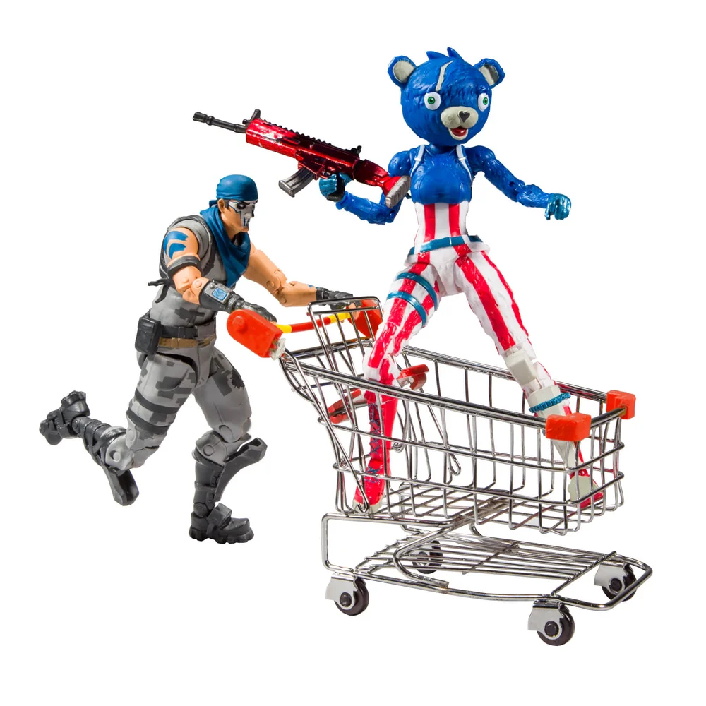 McFarlane Toys Fortnite Pack Panier d'achat avec Peinture de Guerre et Feux d'Artifice Chef d'Equipe Image 1