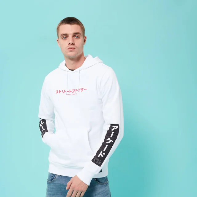 Sweat à capuche Street Fighter Arcade Line Up Unisexe - Blanc