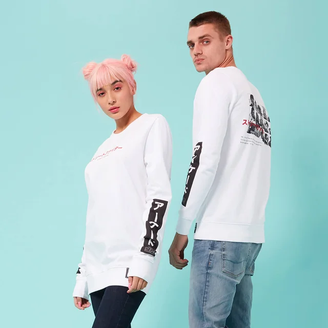 Sweat-shirt Street Fighter Arcade Line Up Unisexe - Blanc