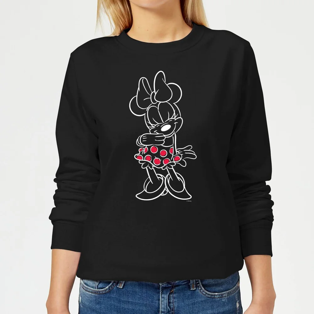 Disney Mini Mouse Line Art Women's Sweatshirt - Black - XS Image 1