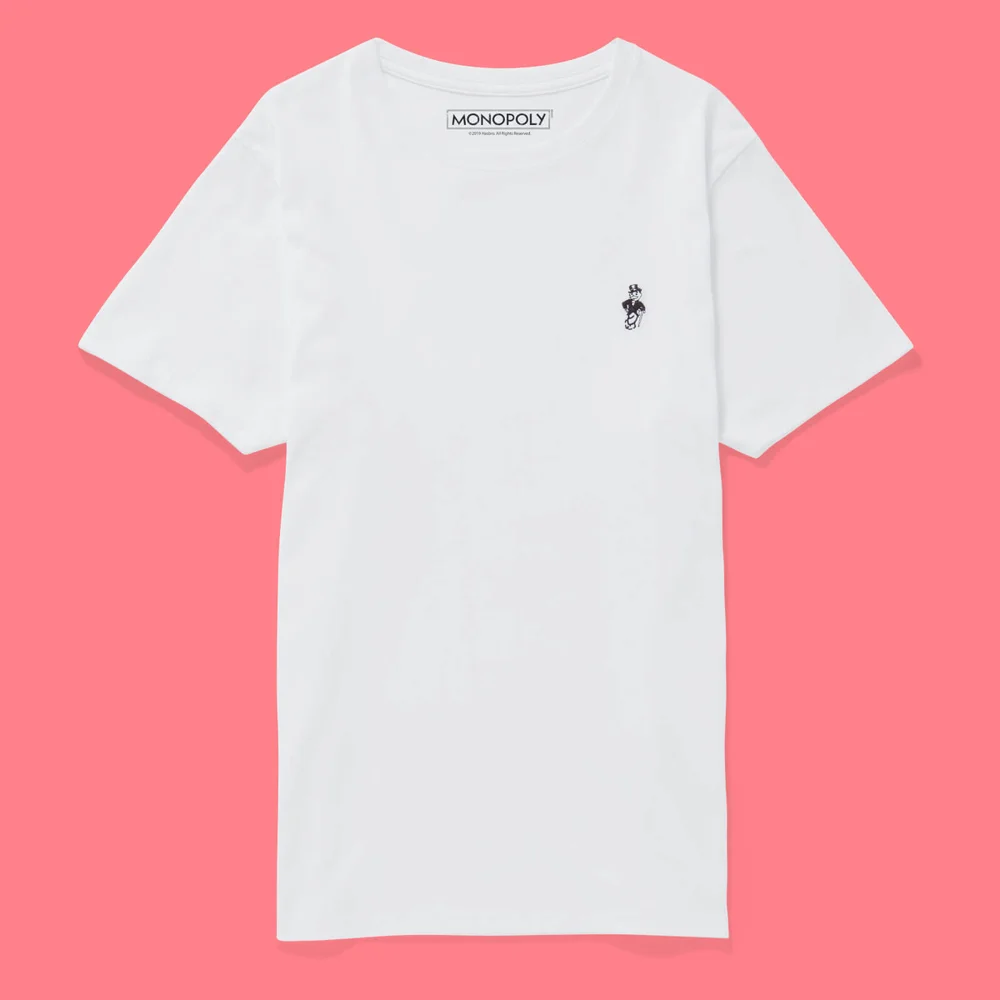 Monopoly Mr Monopoly Embroidered T-Shirt - White - S - Blanc Image 1