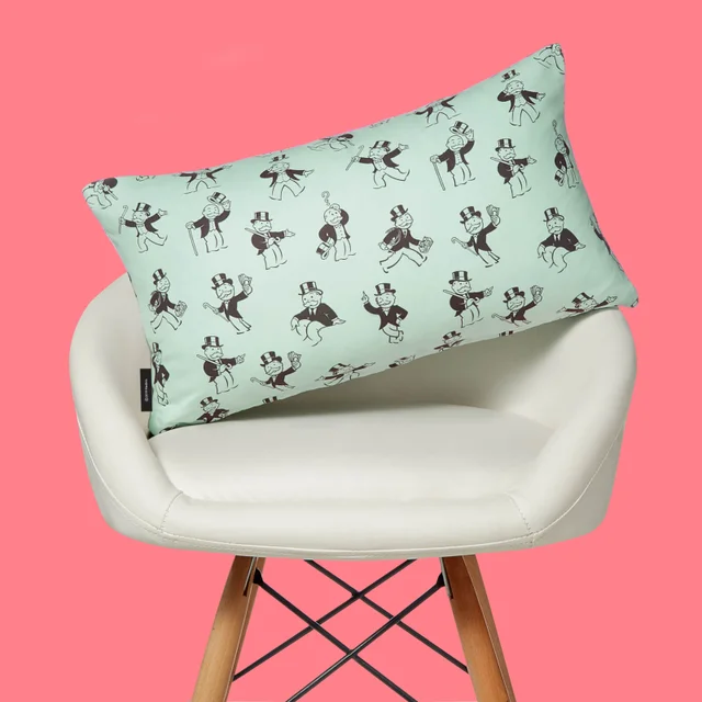 Monopoly Mr Monopoly Letterpress Rectangular Cushion