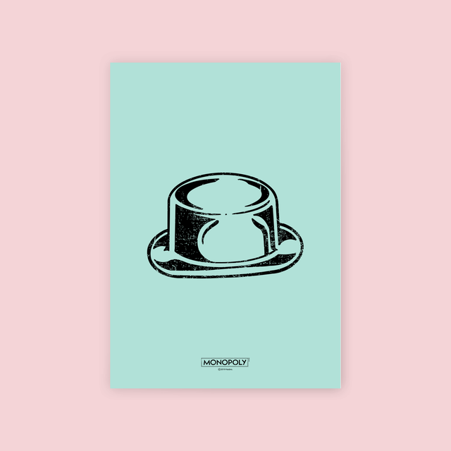 Monopoly Hat Letterpress Art Print