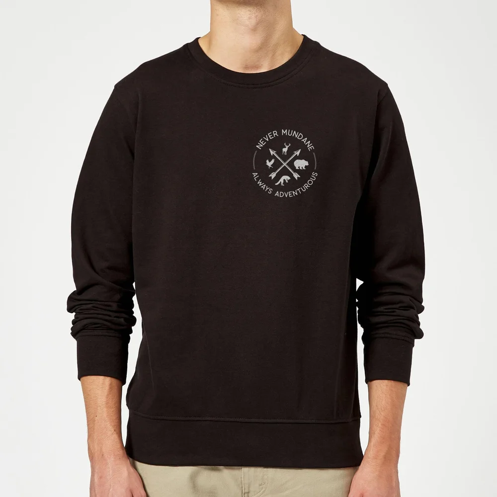Never Mundane Pocket Print Sweatshirt - Black - S - Noir Image 1