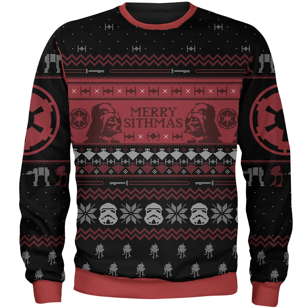 Pull de Noël Brodé Star Wars Merry Sithmas Zavvi Exclusif - Noir - M Image 1