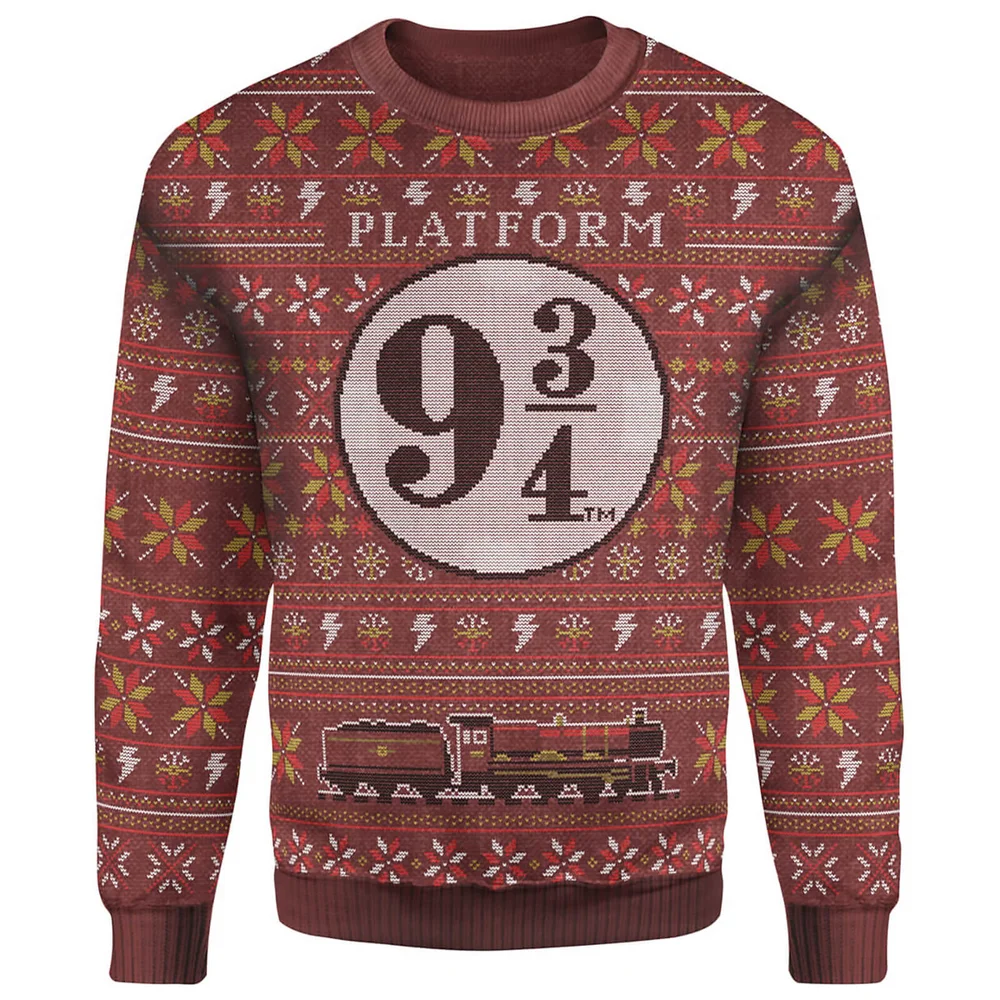 Pull de Noël Brodé Harry Potter Plateforme 9 3/4 Zavvi Exclusif - Bordeaux - XS Image 1