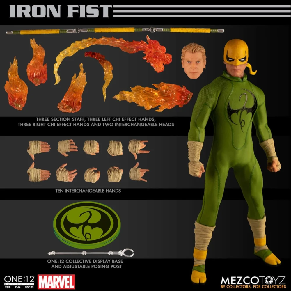 Mezco Figure Iron Fist échelle 1:12 Collection Marvel Comics Image 1