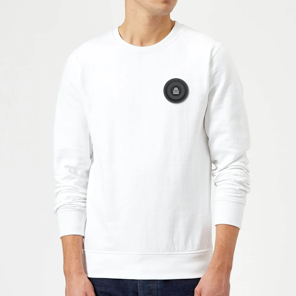 Black Checker Pocket Print Sweatshirt - White - S - Blanc Image 1