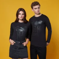 T-shirt à manches longues Batman Dripping Logo - Noir