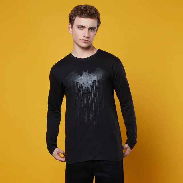 T-shirt à manches longues Batman Dripping Logo - Noir