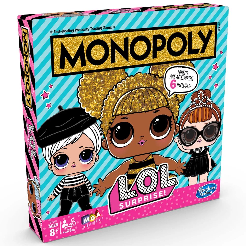 Jeu de plateau Monopoly édition L.O.L. SURPRISE! pour les joueurs de 8 ans et plus Image 1