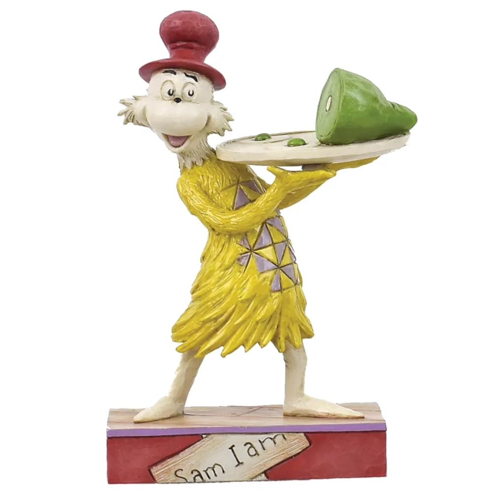 Sam tenant une assiette d’œufs verts au jambon – Dr Seuss par Jim Shore Image 1