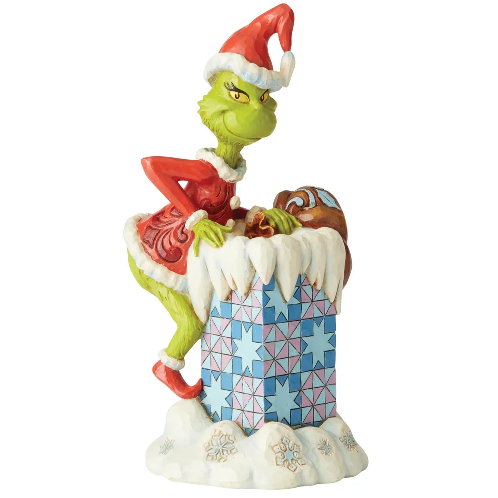 Figurine Le Grinch grimpant dans la cheminée, Le Grinch par Jim Shore – Dr Seuss Image 1