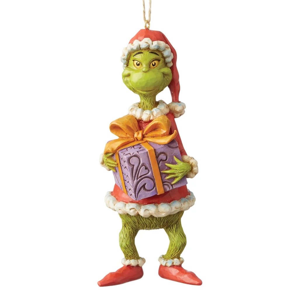 Le Grinch tenant un cadeau (Décoration de Noël), Le Grinch par Jim Shore – Dr Seuss Image 1