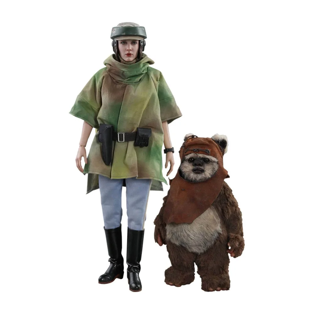 Lot de 2 figurines articulées MM Princesse Leia et Wicket, Star Wars, épisode VI : Le Retour du Jedi, échelle 1:6 (15 et 27 cm) Image 1