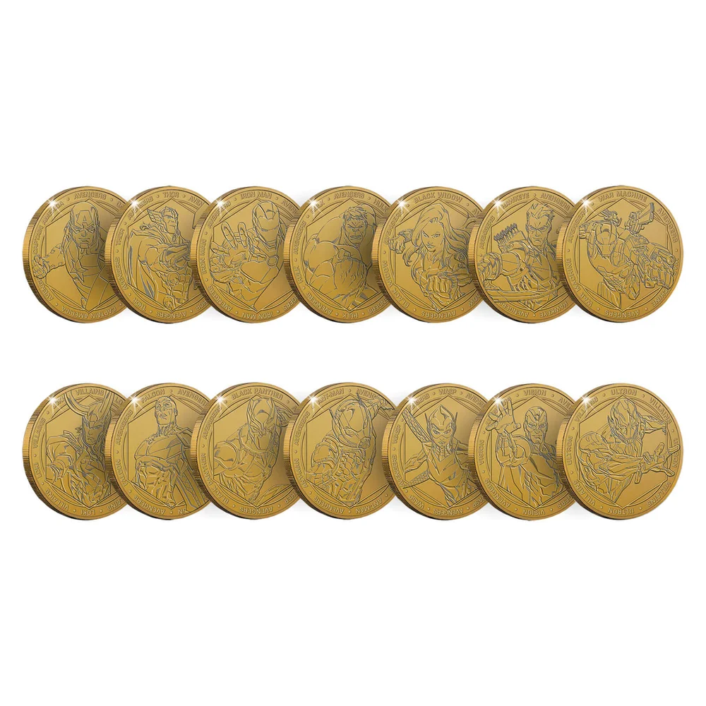 Pièces de collection commémoratives Marvel (lot de 14) - Exclusivité Zavvi Image 1