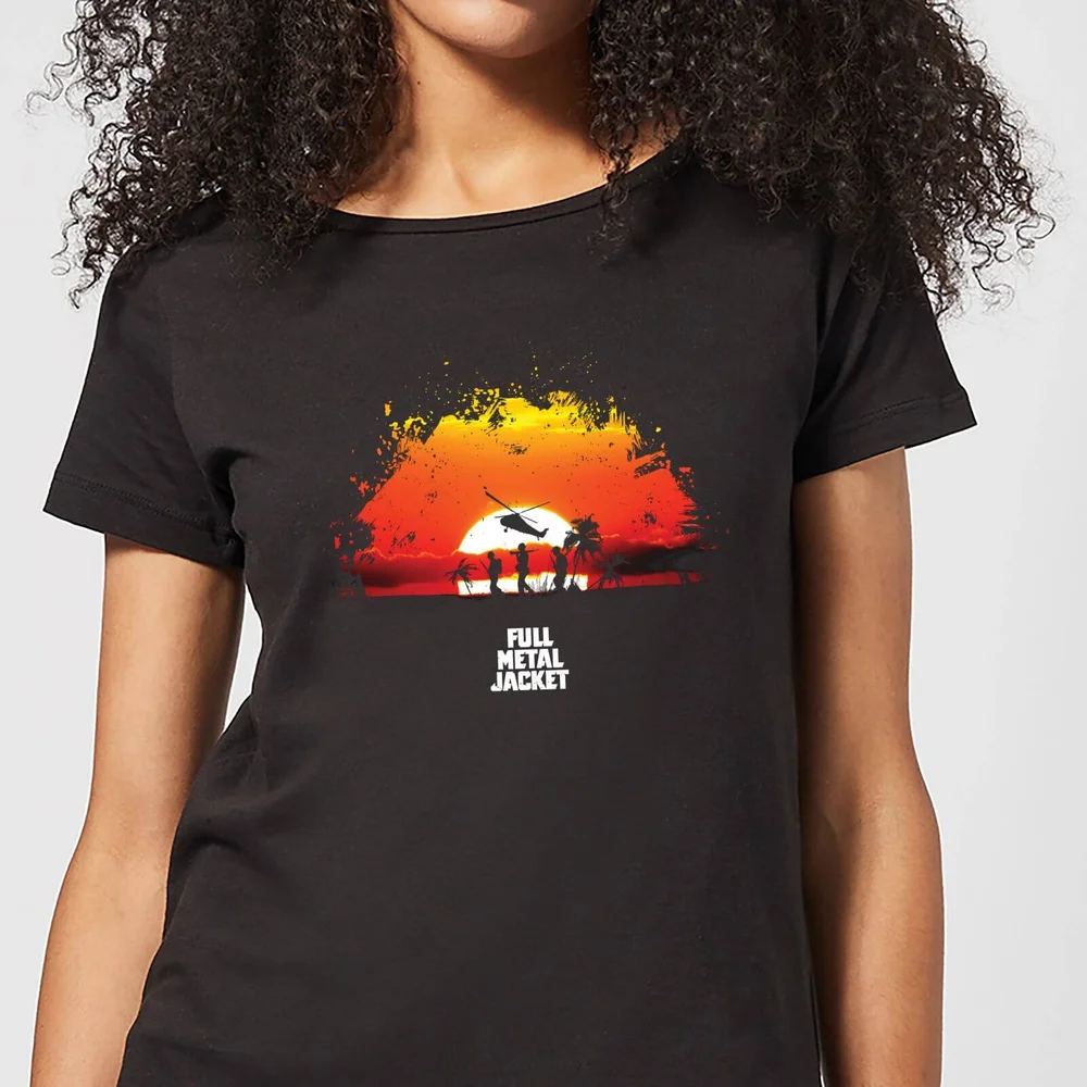 Full Metal Jacket Sunset Distressed Women's T-Shirt - Black - S - Noir Image 1