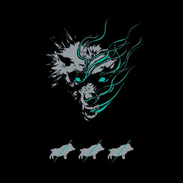 Magic The Gathering Throne of Eldraine Big Bad Wolf Men's T-Shirt - Black