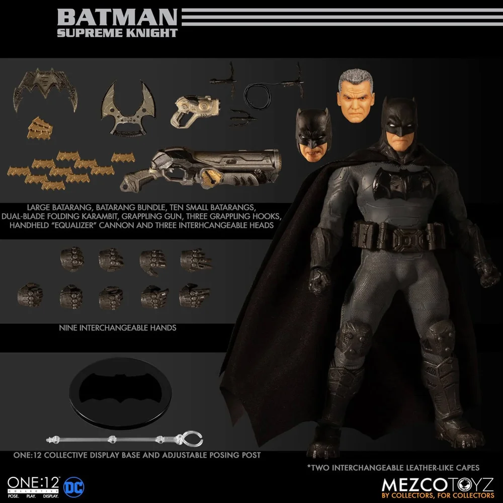 Figurine de collection Batman : Supreme Knight, échelle 1:12 – Mezco Image 1