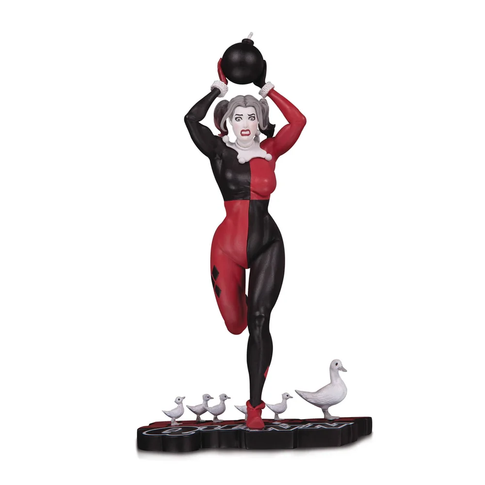 DC Collectibles Harley Quinn Statuette Rouge Blanc et Noir par Frank Cho Image 1