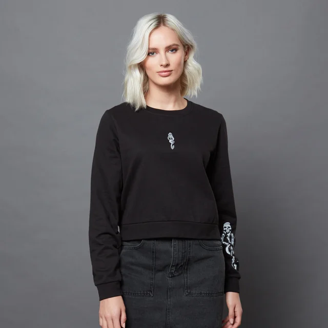 Crop Top Sweat shirt Harry Potter The Dark Arts La Marque des Ténèbres - Noir