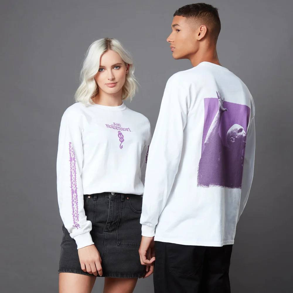 T-shirt à manches longues Harry Potter The Dark Arts Lord Voldemort - Blanc - S Image 1