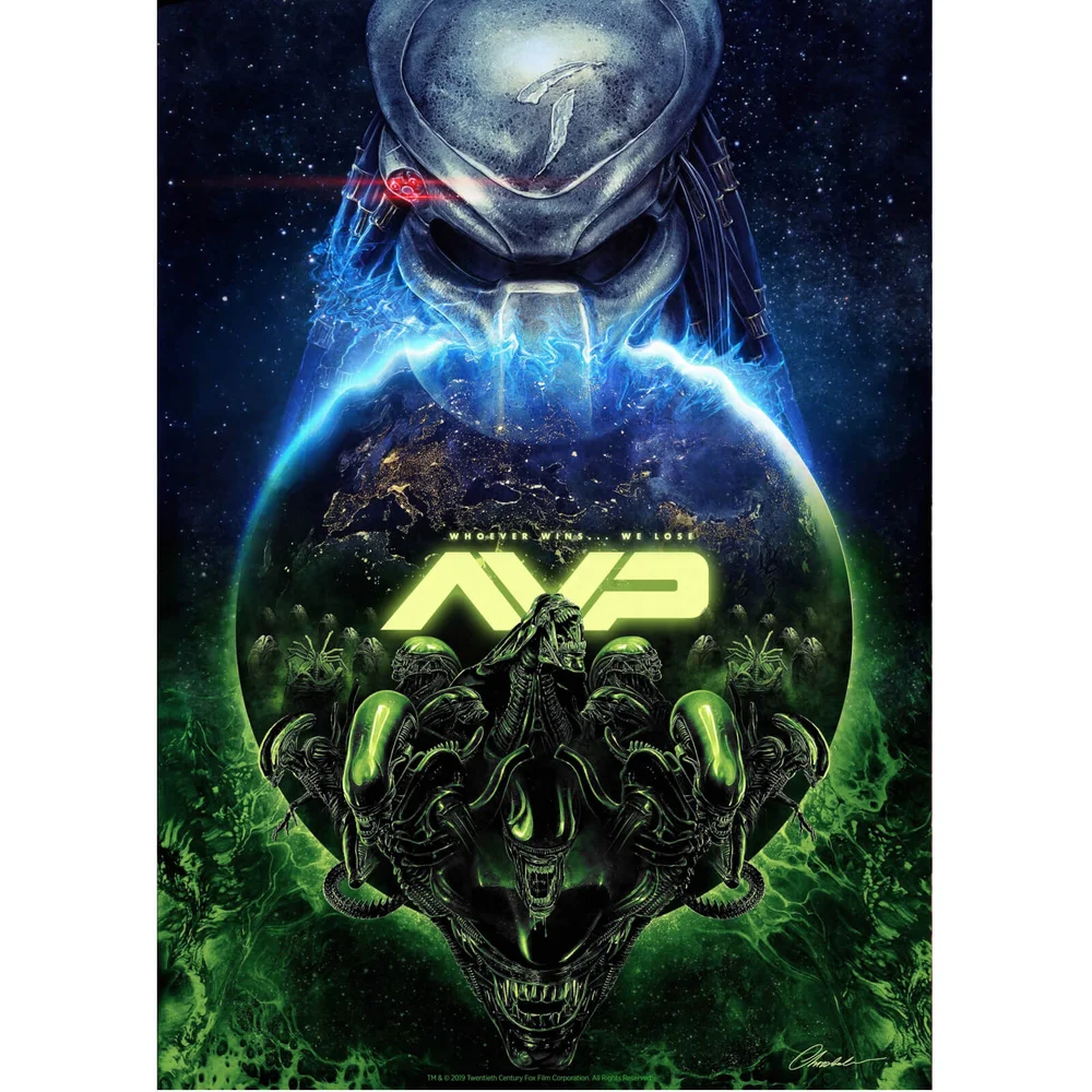 Alien vs. Predator "15e anniversaire" Giclée de Chris Christodoulou - Exclusivité Zavvi Image 1