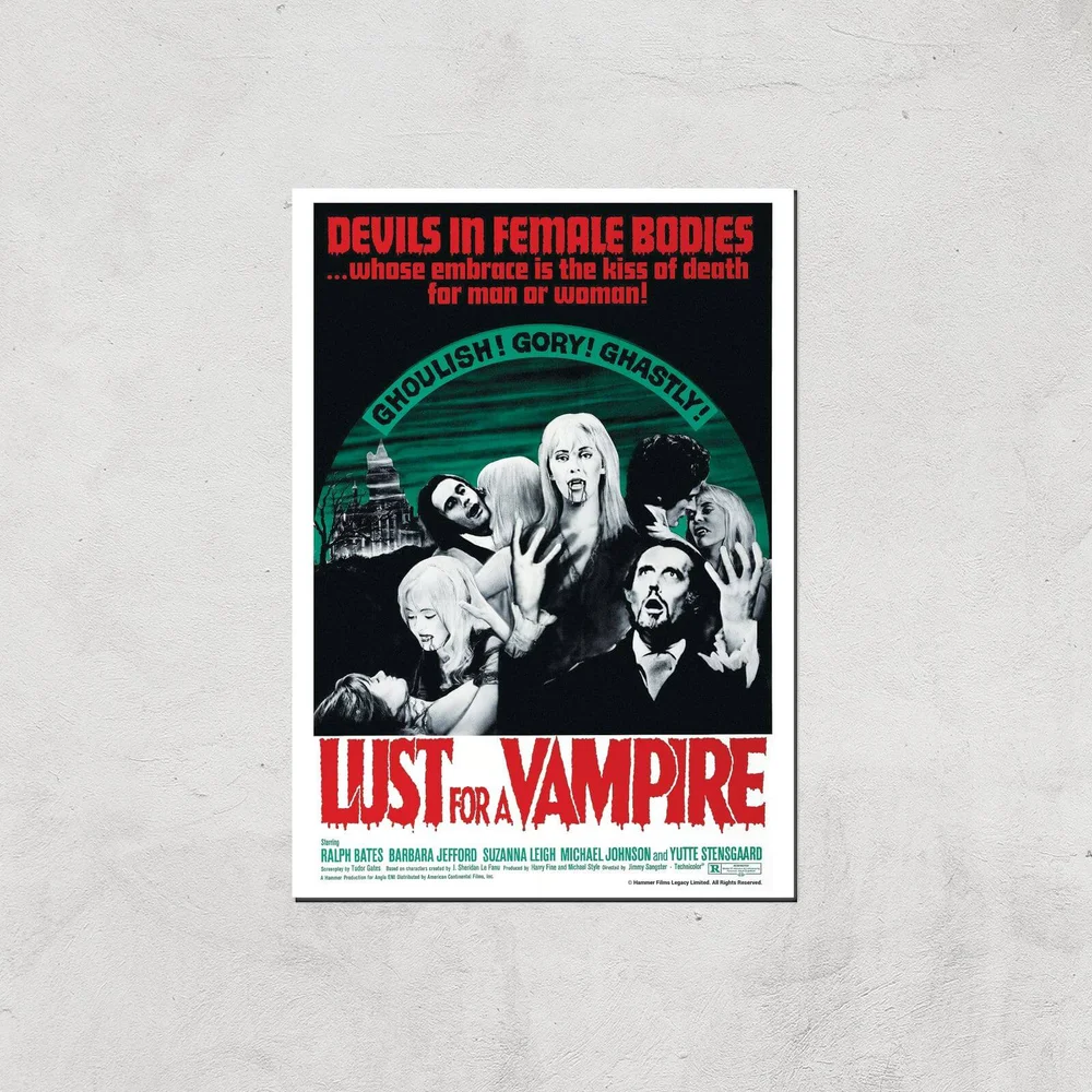 Devils In Female Bodies - Lust For A Vampire Giclee Art Print - A3 - Print Only Image 1