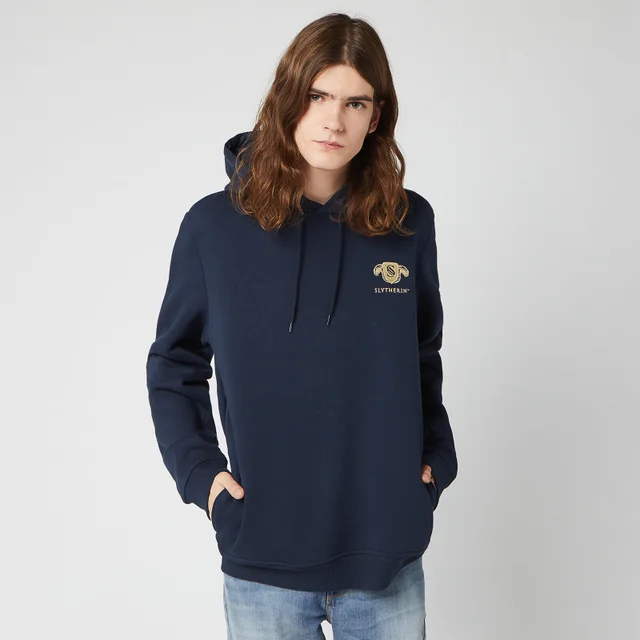 Sweat à capuche Unisexe Harry Potter Slytherin Brodé - Bleu Marine