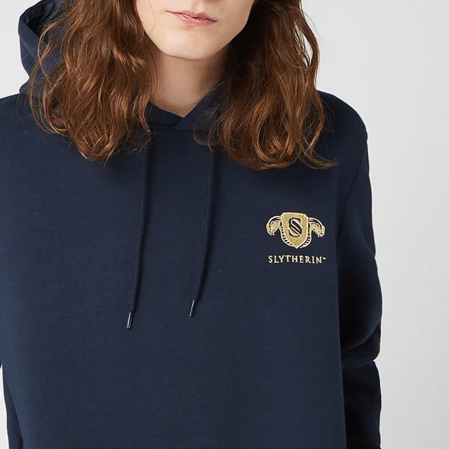 Sweat à capuche Unisexe Harry Potter Slytherin Brodé - Bleu Marine