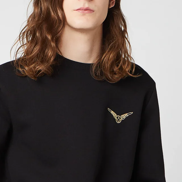Sweat-shirt Unisexe Harry Potter Golden Snitch Brodé - Noir