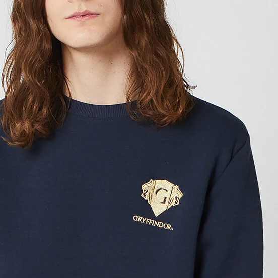 Sweat-shirt Unisexe Harry Potter Gryffindor Brodé - Bleu Marine