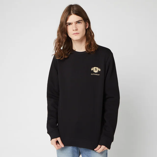 Sweat-shirt Unisexe Harry Potter Slytherin Brodé - Noir