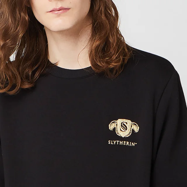 Sweat-shirt Unisexe Harry Potter Slytherin Brodé - Noir