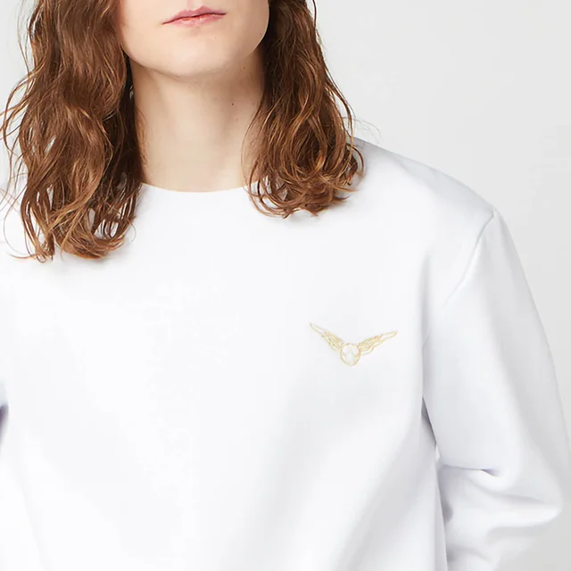 Sweat-shirt Unisexe Harry Potter Golden Snitch Brodé - Blanc