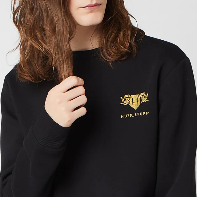 Sweat-shirt Unisexe Harry Potter Hufflepuff Brodé - Noir