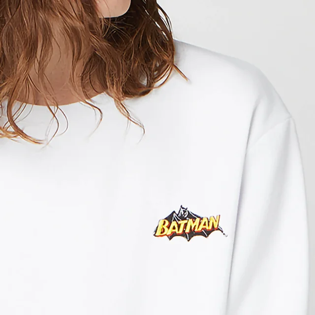 Sweat-shirt Unisexe DC Batman Brodé - Blanc