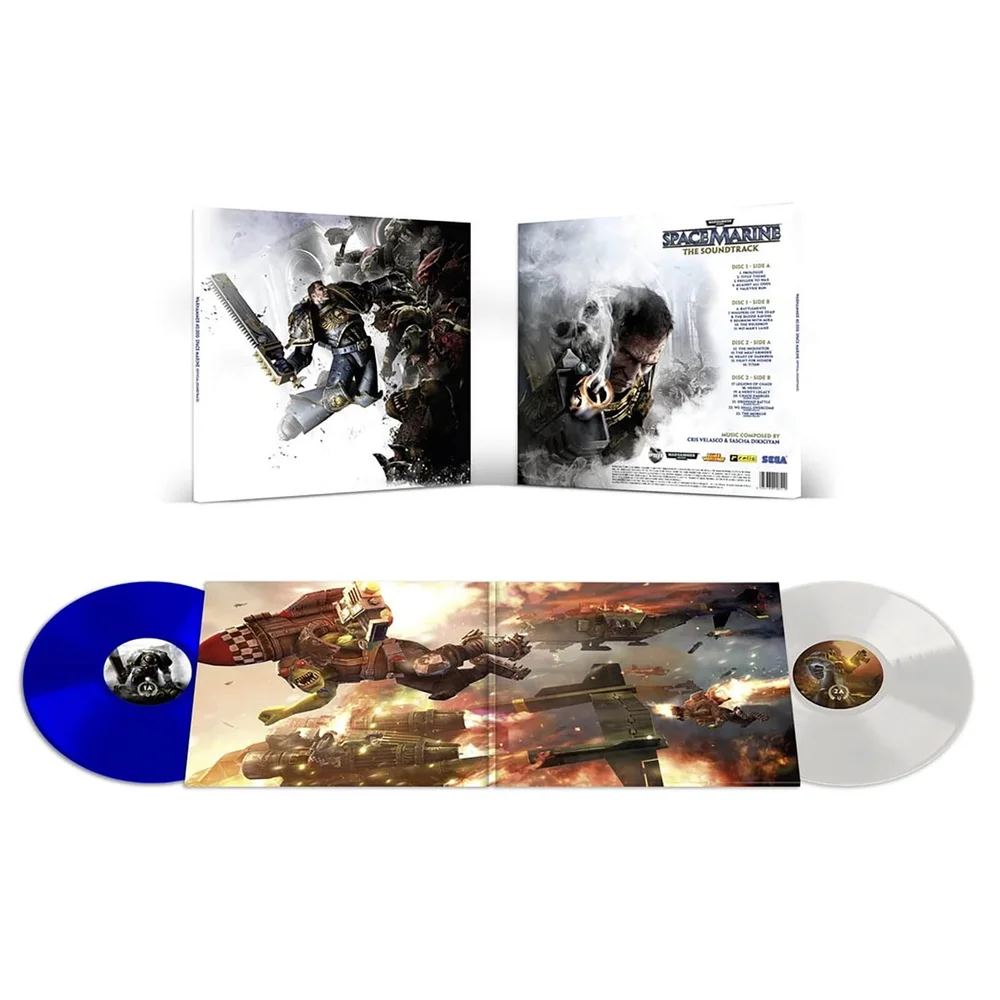 Laced Records - Warhammer : Space Marine (Bande son originale) 2xLP (Blanc et bleu) Image 1