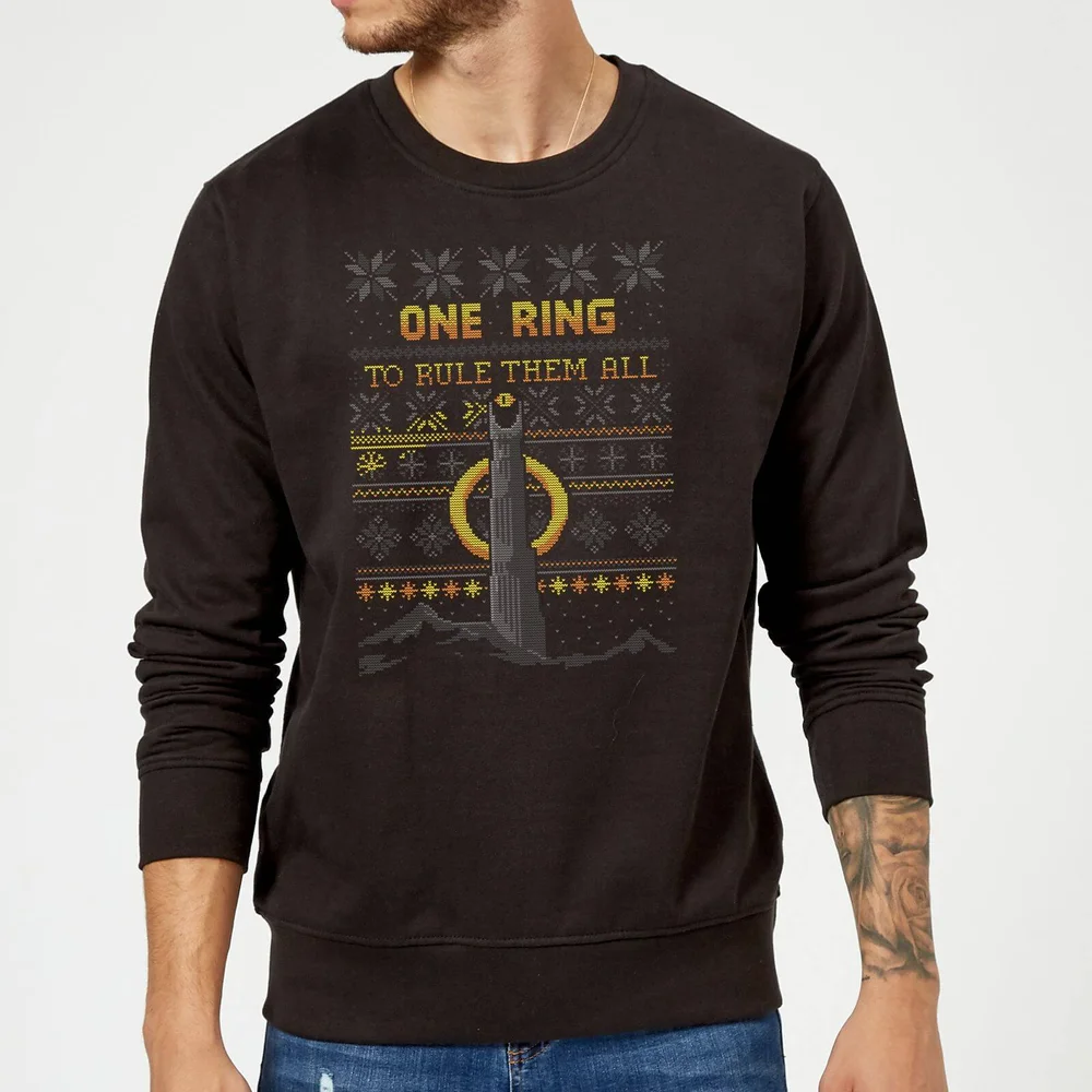The Lord Of The Rings One Ring Christmas Sweater in Noir - S Image 1