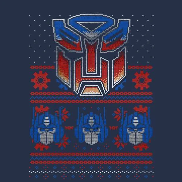 Autobots Classic Ugly Knit Pull de Noël - Bleu Marine